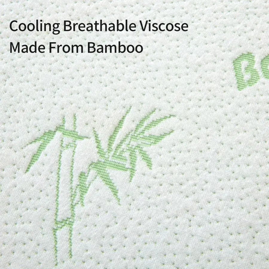 Memory Foam Massage Bed Mattress Topper with Cooling Rayon Derived from Bamboo Cover, Lash Bed Table Mattress Topper with Elast