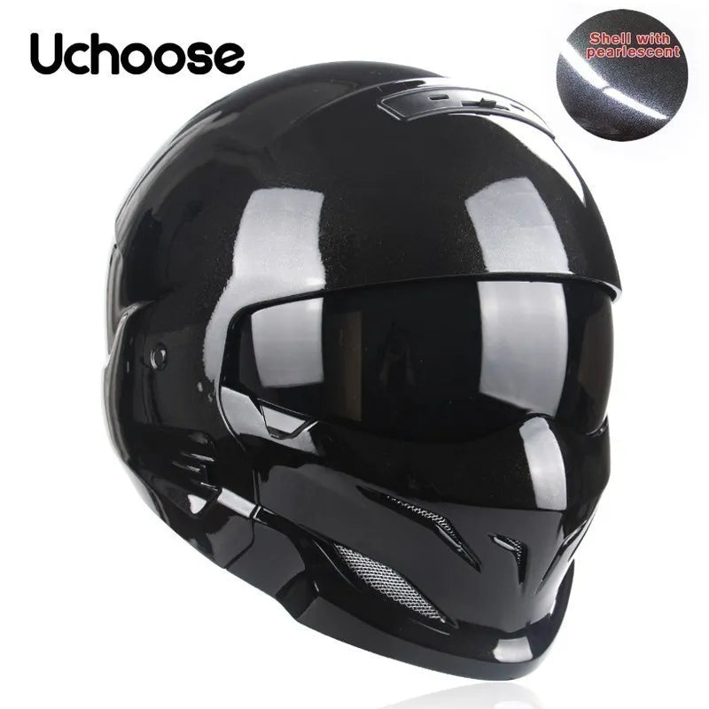 Combination Helmet Detachable Multi-purpose Combination Helmet Motorcycle Locomotive Personality Half Predator Helmet