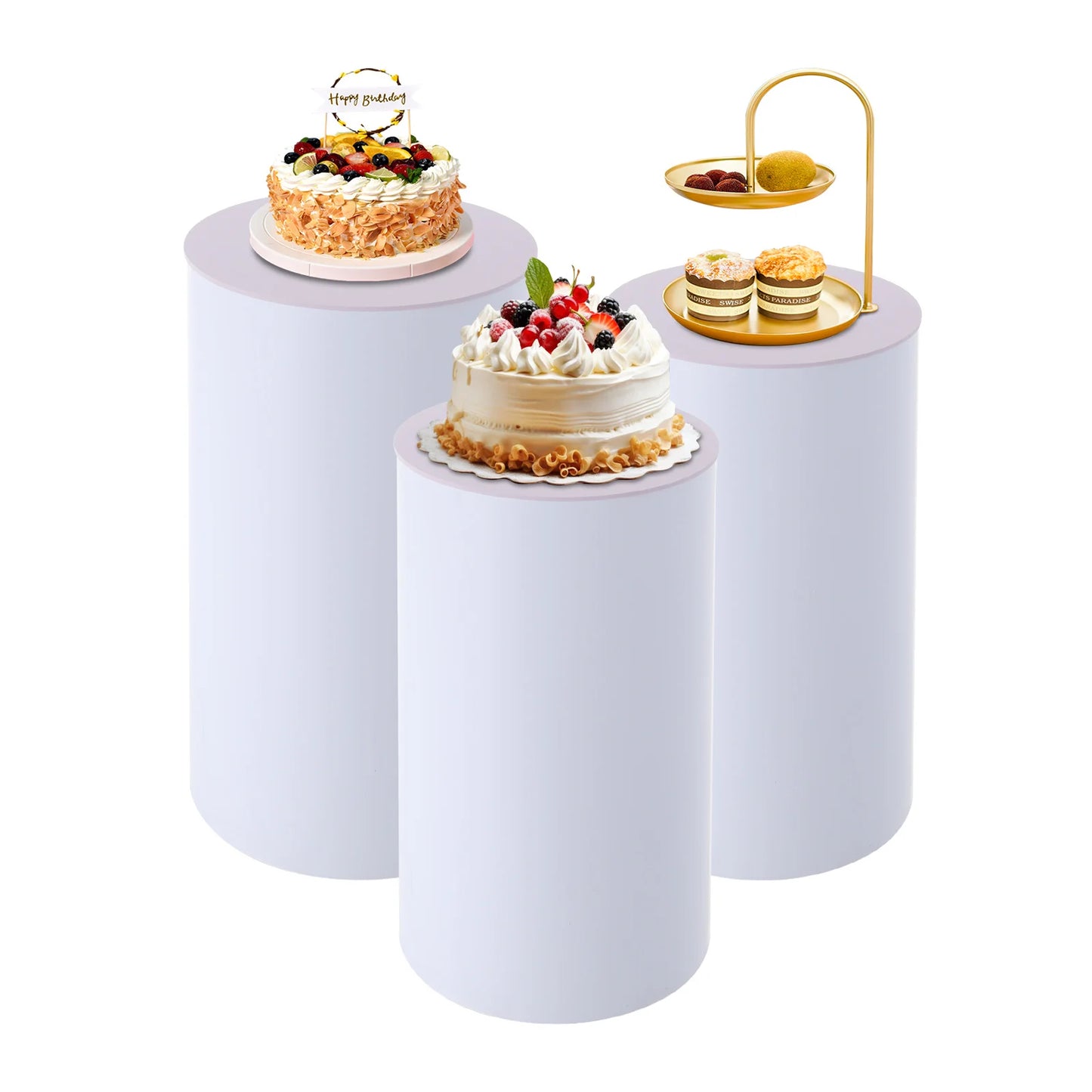 Wedding Round Cylinder Stand Set Acrylic PVC Modern Decor