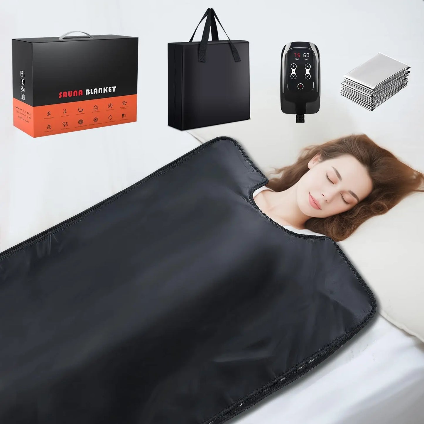 Portable Infrared Sauna Blanket With Low EMF Carbon Heating For Detox