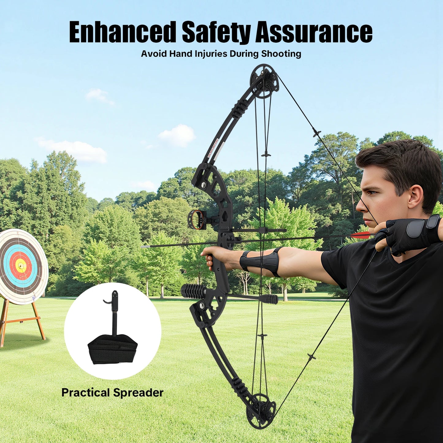 Compound Bow and Arrow Set With Adjustable Draw Weight 30-55lb