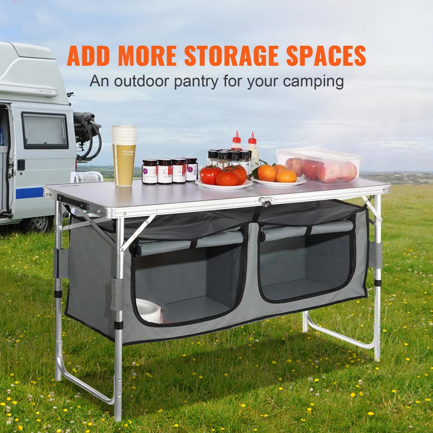 VEVOR Folding Camping Kitchen Table for Outdoor Use