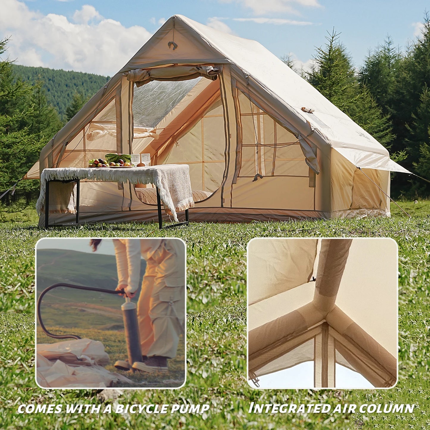 Pakicetus Inflatable Camping Tent Quick Setup for Groups