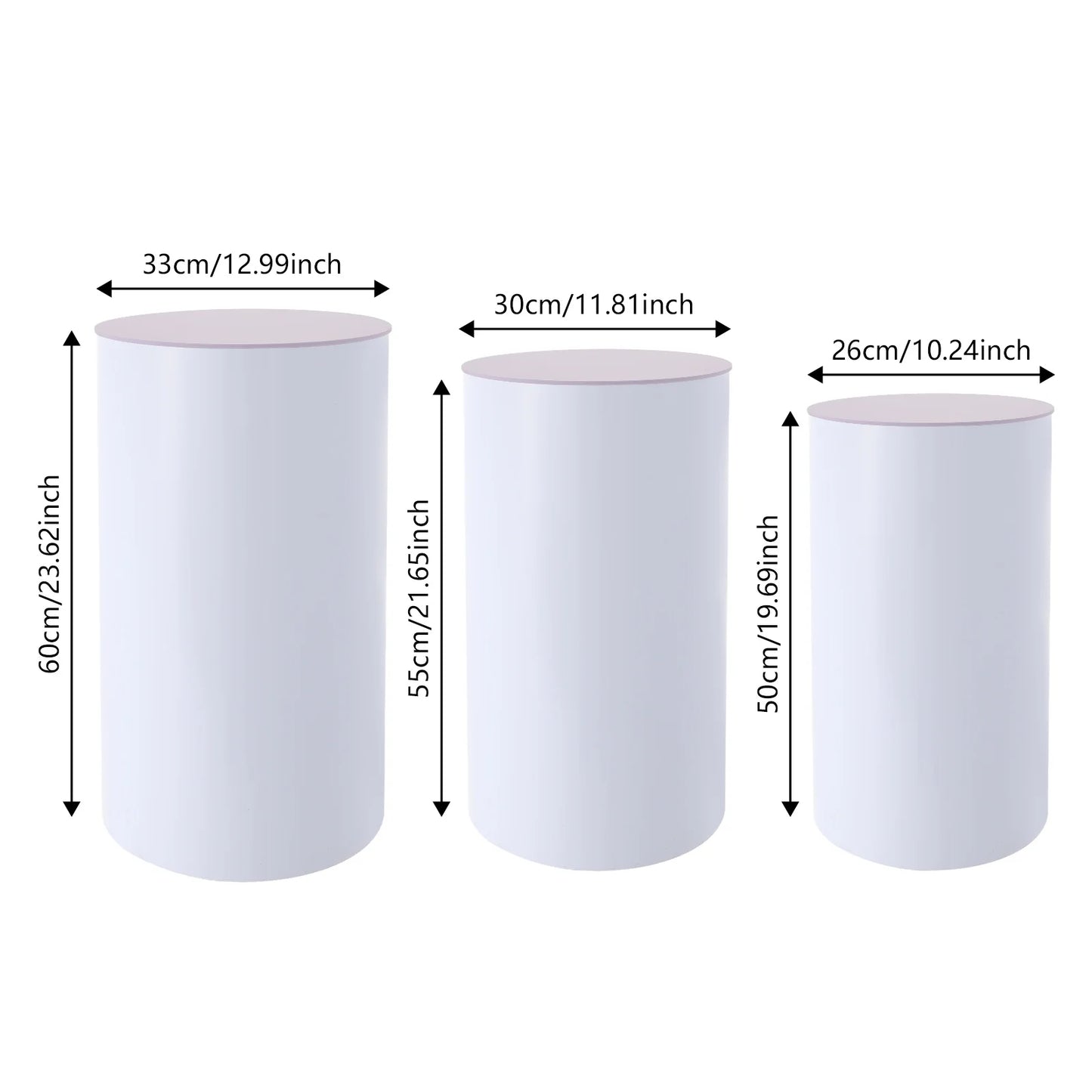 Wedding Round Cylinder Stand Set Acrylic PVC Modern Decor