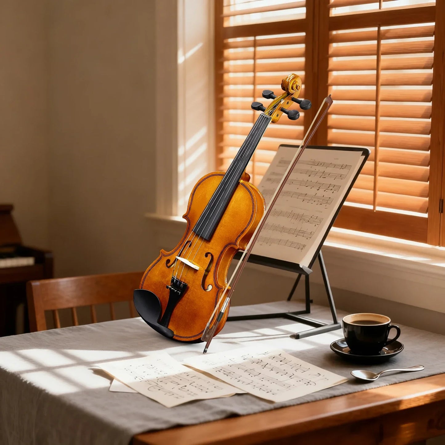 Acoustic Violin Outfit With Case Bow Shoulder Rest Rosin