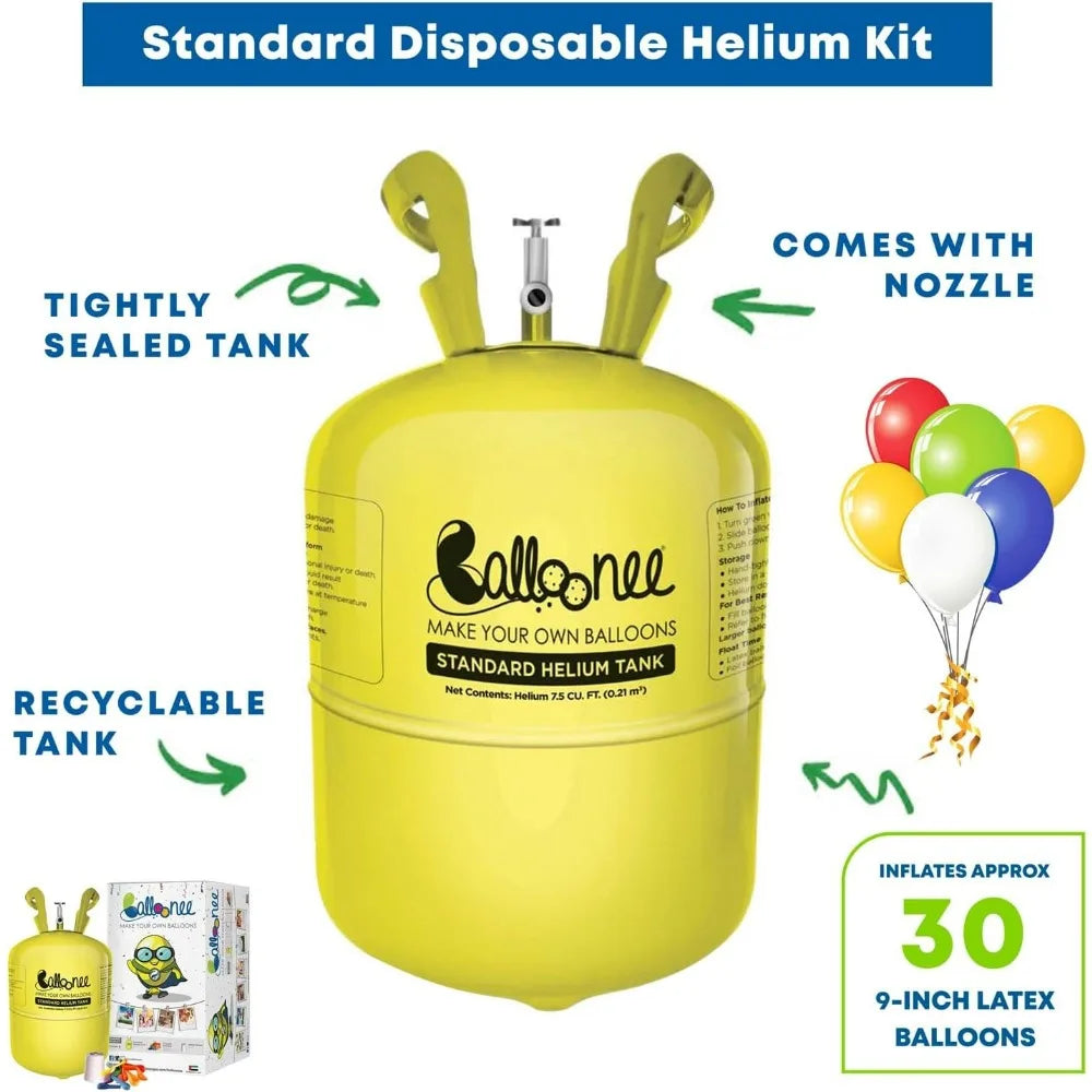 Balloonee Standard Disposable Helium Tank Kit For Balloons