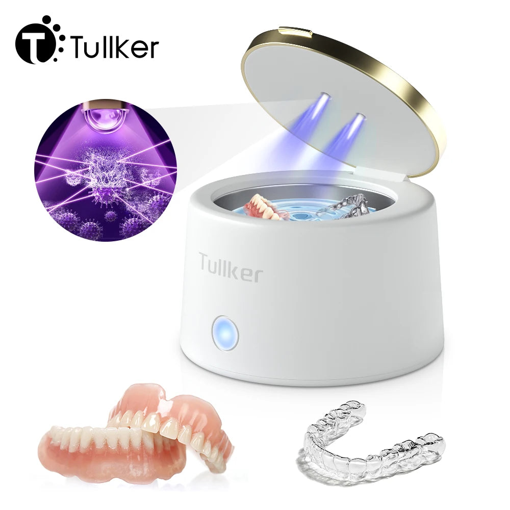 TULLKER Ultrasonic Retainer Cleaner For Dentures Braces With UV Light