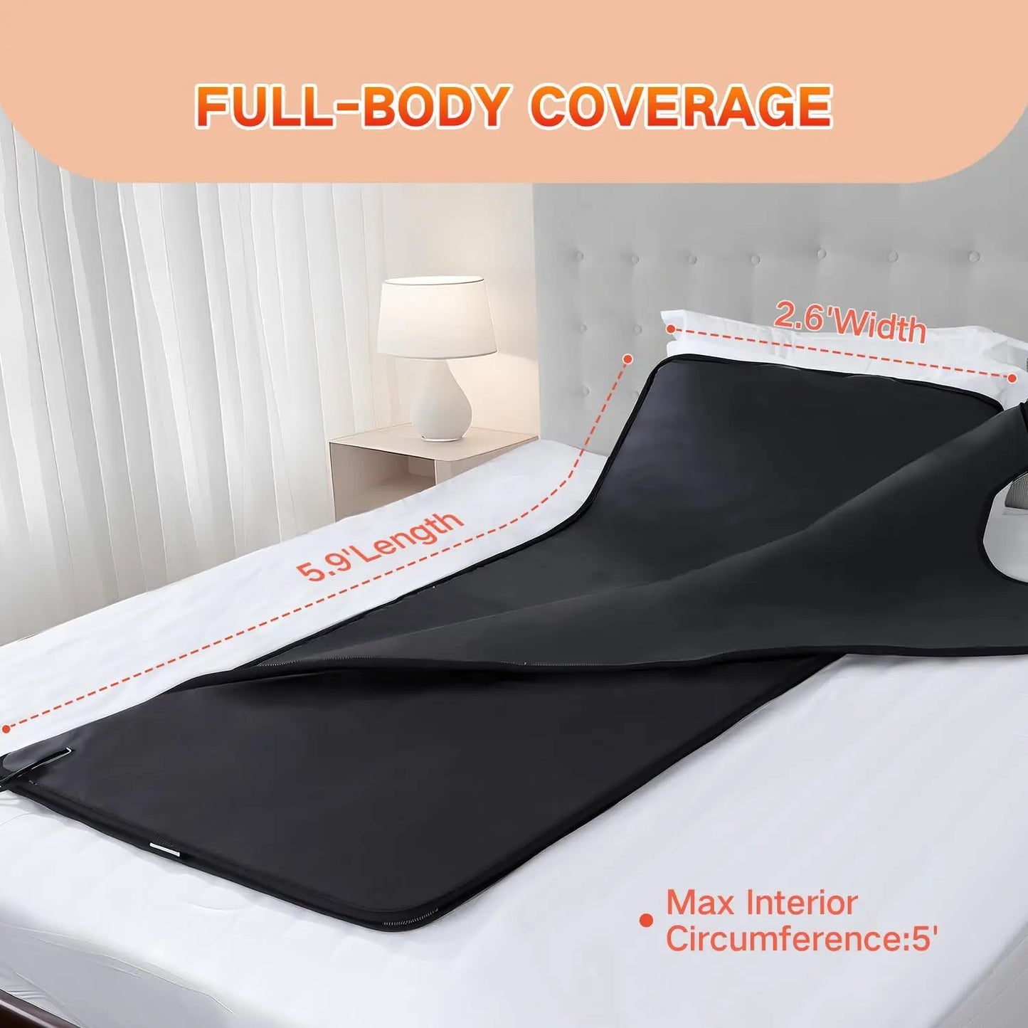 Portable Infrared Sauna Blanket With Low EMF Carbon Heating For Detox