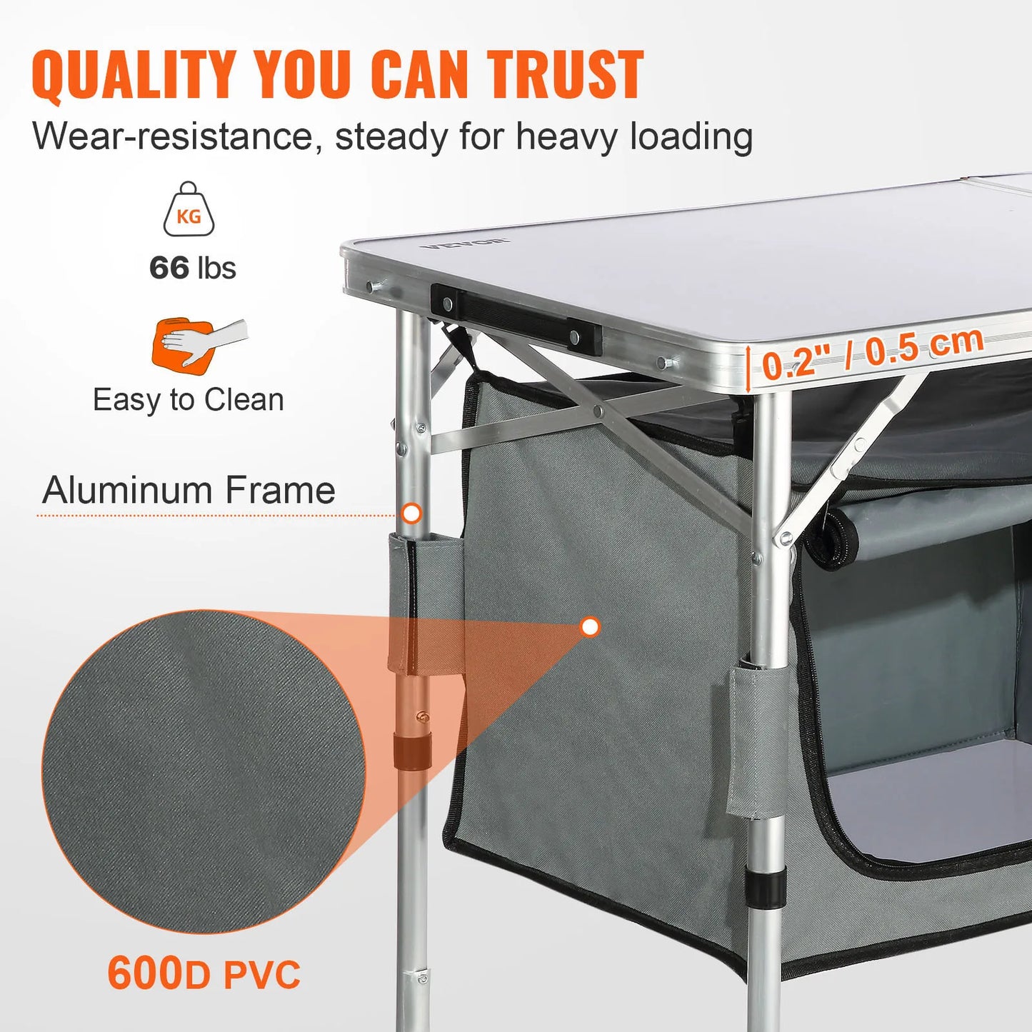 VEVOR Folding Camping Kitchen Table for Outdoor Use