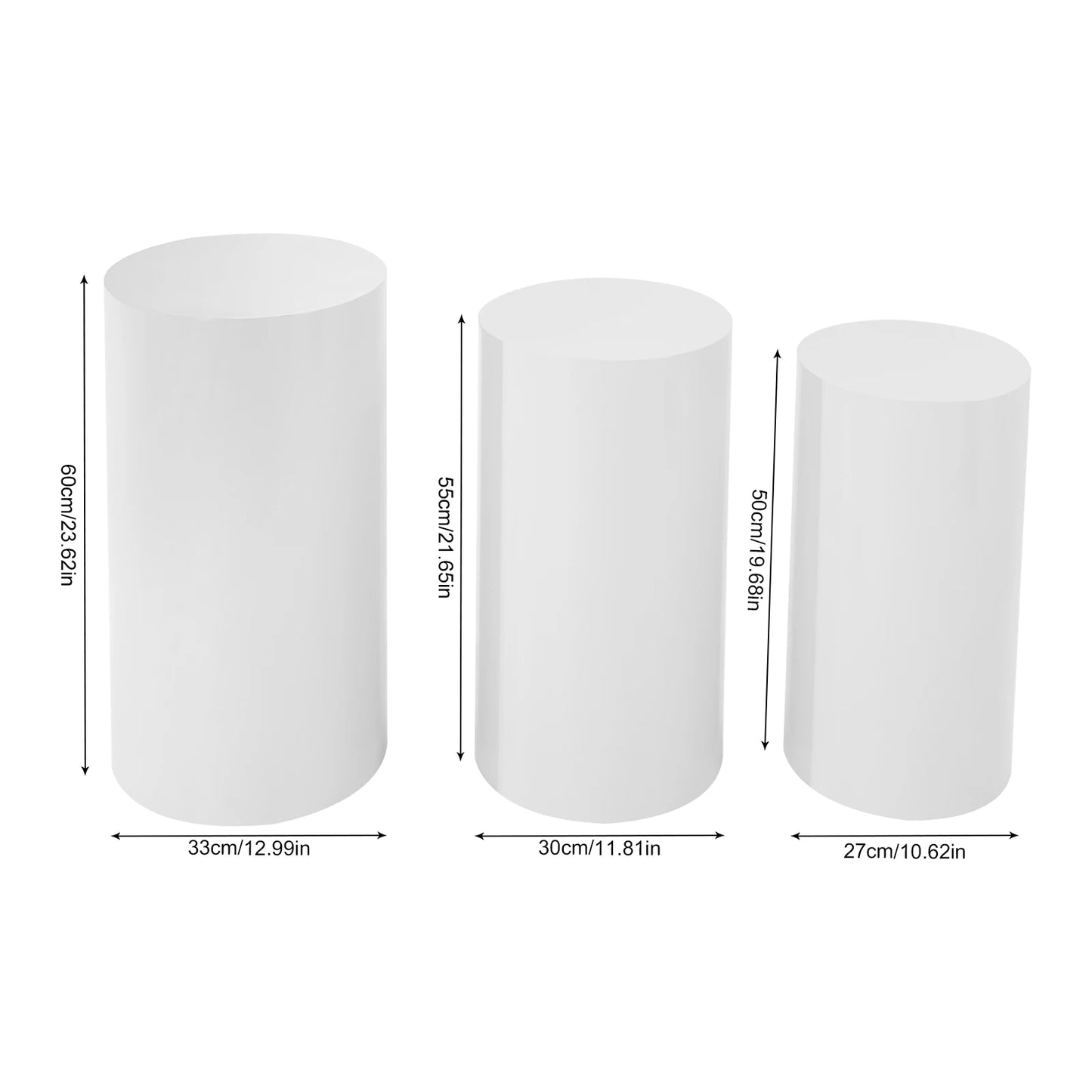 Zhejiang Electronic Round Cylinder Pedestal Stand Set for Cake Display