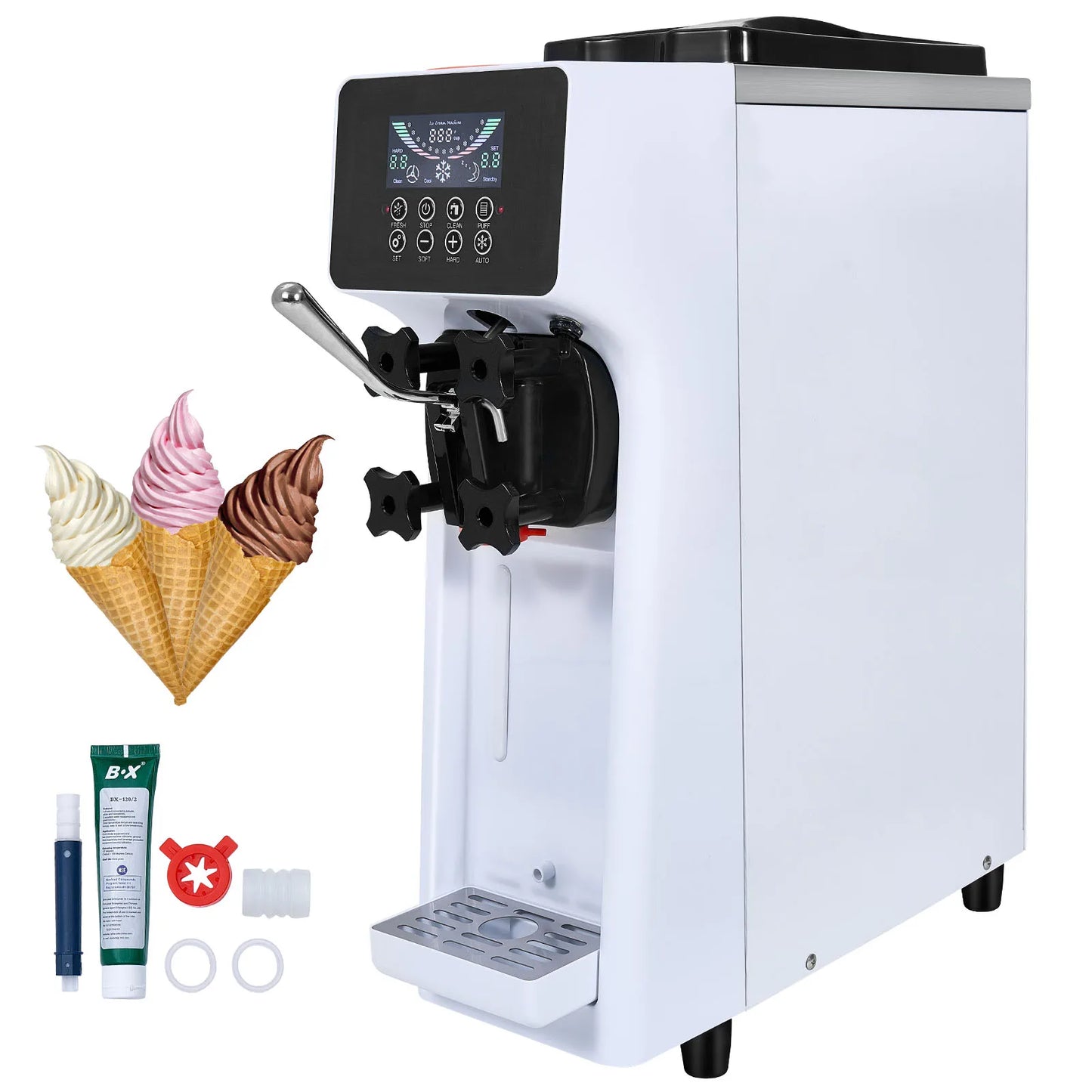 VEVOR Commercial Ice Cream Machine Single Flavor Soft Serve