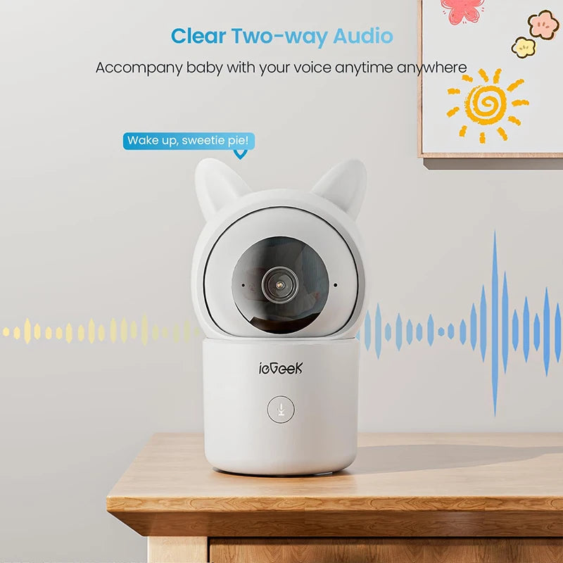 IEGEEK 1080P PTZ Indoor Baby Monitor With Dual Cameras