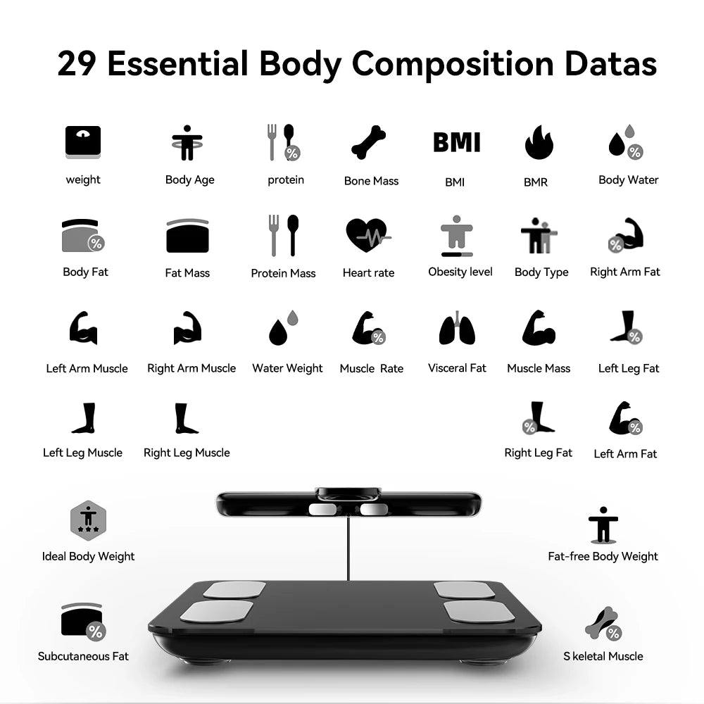 Smart 8 Electrode Body Weight Scale With BMI Body Fat And Muscle Analysis
