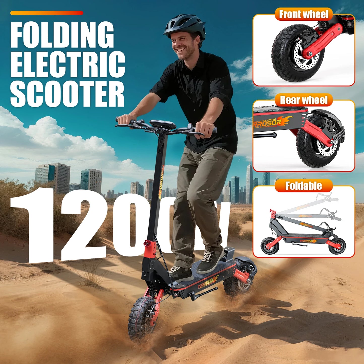 LELEKUAIC Electric Scooter 1200W Motor Up To 28 MPH 20mi