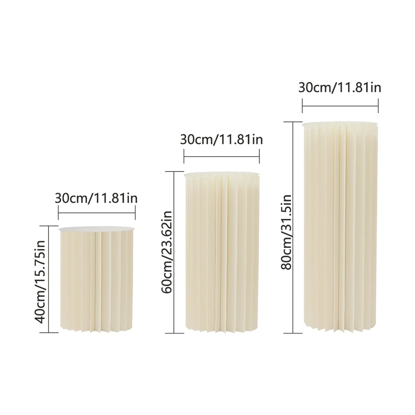 Wedding Party Flower Stand Cylinders Set Foldable Cardboard Centerpieces