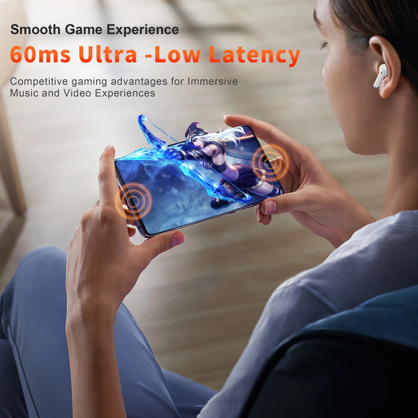 QERE E28 Wireless Earphones TWS Bluetooth 5.3 Low Latency Waterproof