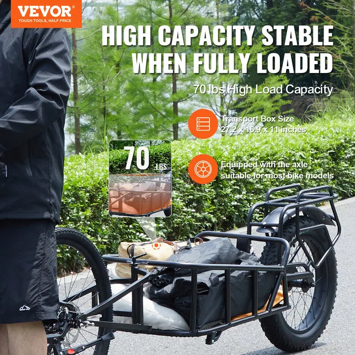 SucceBuy 70 Lbs Bike Cargo Trailer With Universal Hitch