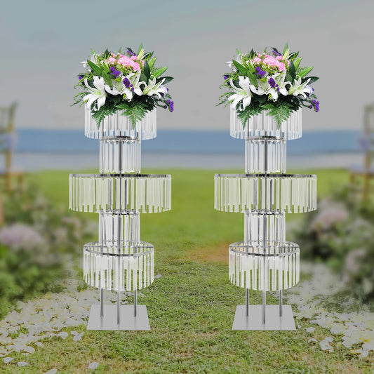 5-Tier Crystal Flower Stand Set for Wedding Centerpieces