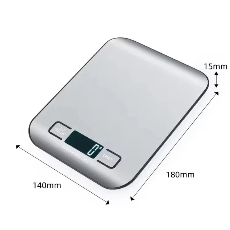 Digital Kitchen Scale With LED Display 5kg Capacity Stainless Steel