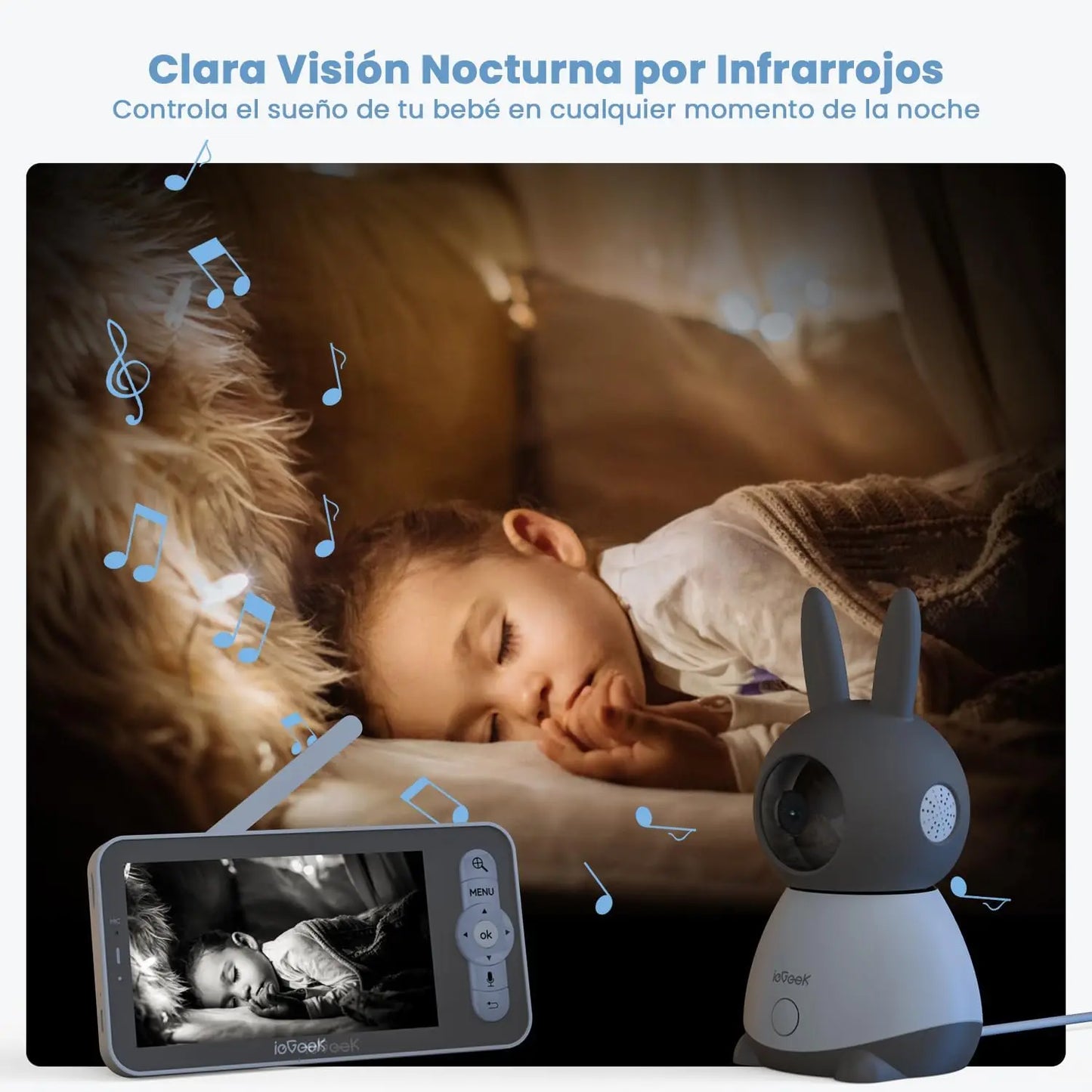 IEGEEK 2K 3MP Baby Surveillance Camera With 360 PTZ And Dual Screen Preview