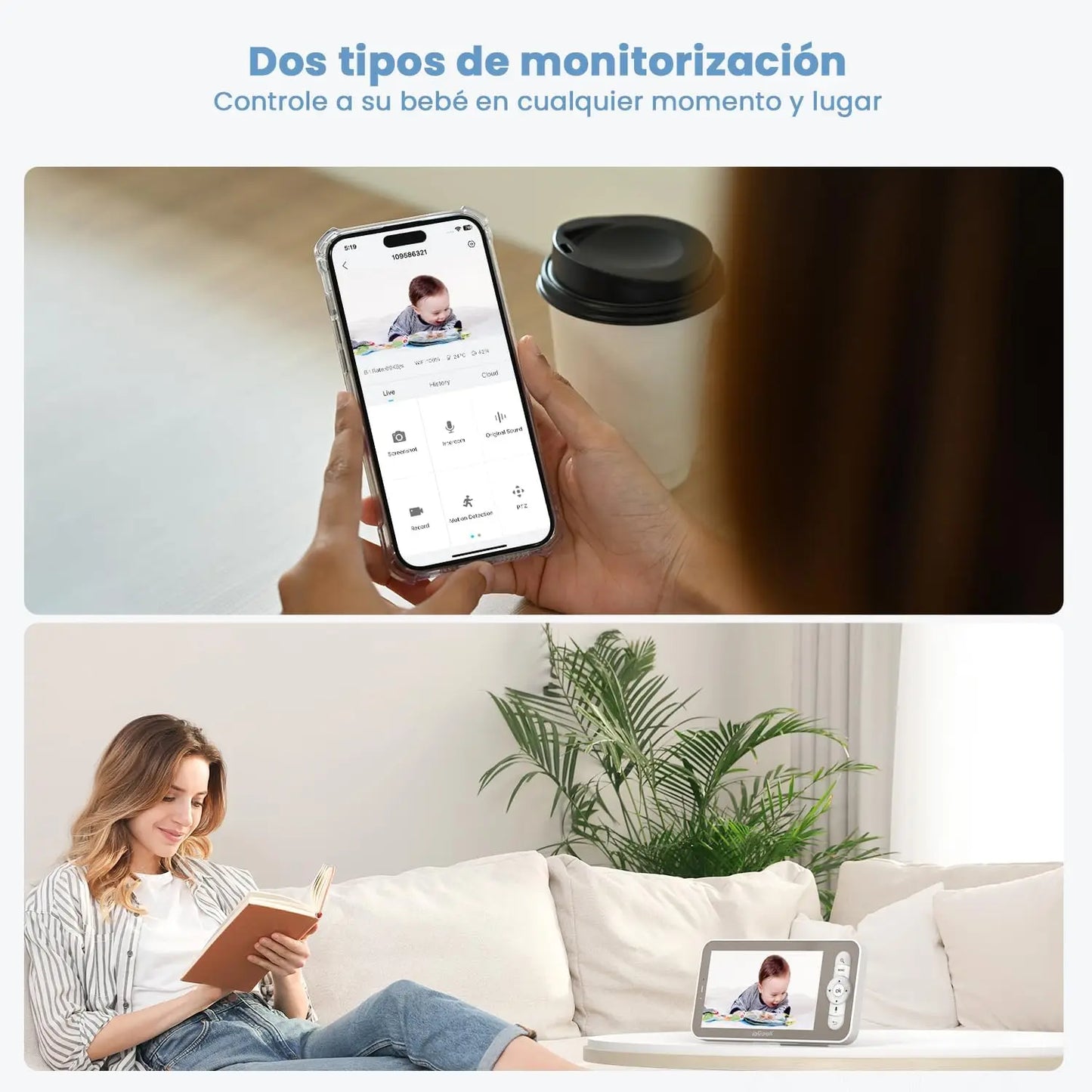IEGEEK 2K 3MP Baby Surveillance Camera With 360 PTZ And Dual Screen Preview