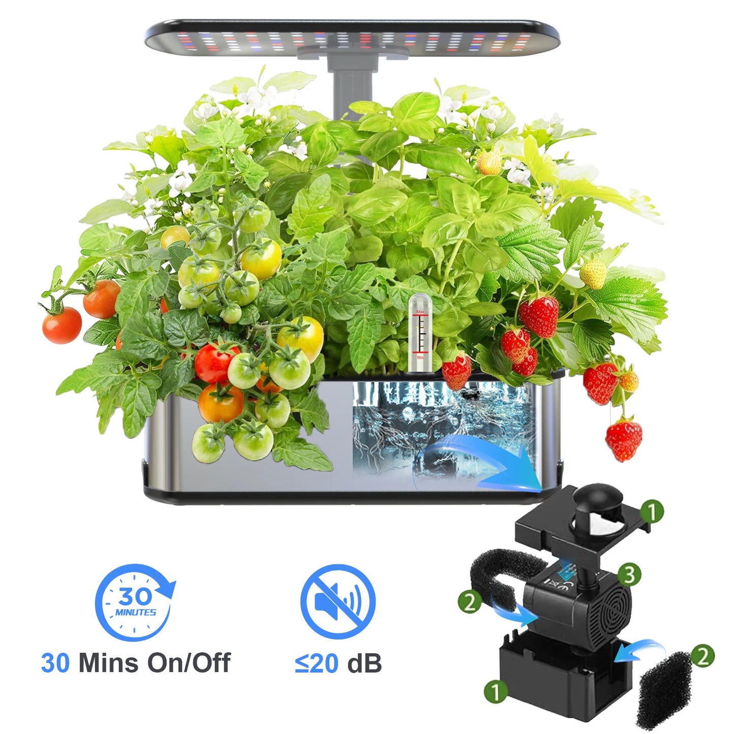 BHTNYOO Hydroponic Indoor Garden Kit with LED Grow Lights