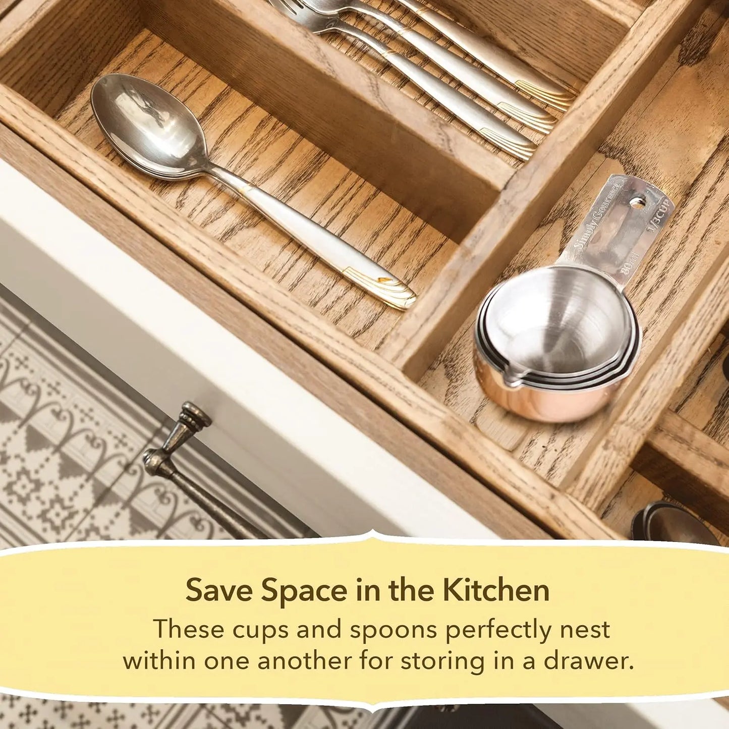 Stainless Steel 15-Piece Measuring Cups and Spoons Set