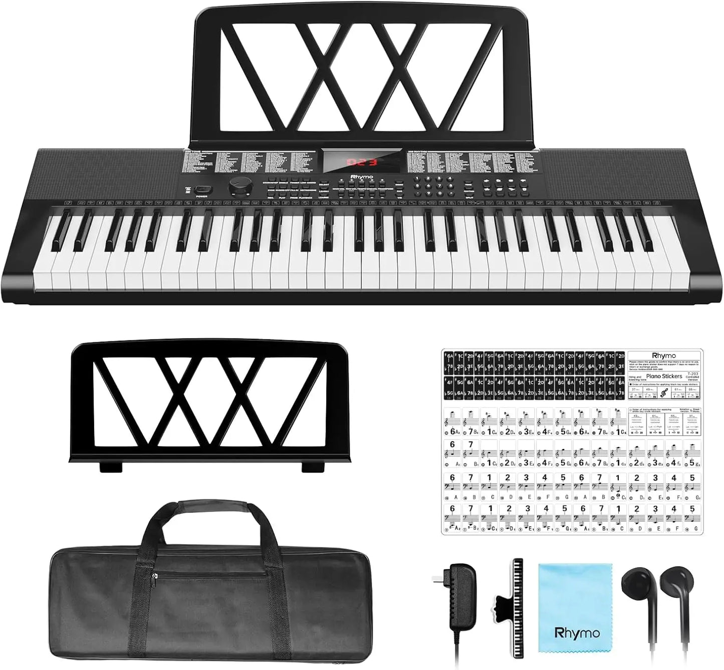 Electric Piano Keyboard Kit With LCD Display and Accessories