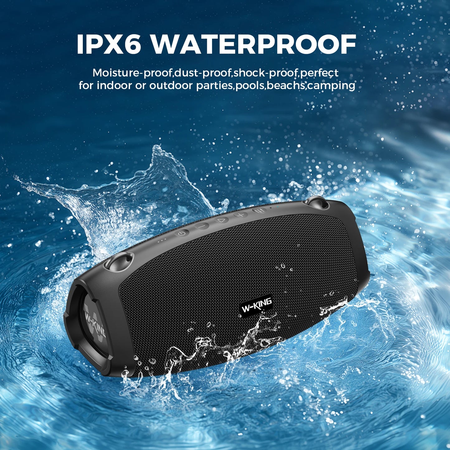 W-King Portable Bluetooth Speaker With Microphone And Waterproof