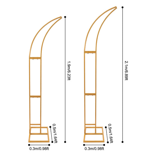 Two Elegant Arched Wedding Backdrop Stands For Ceremony Decor