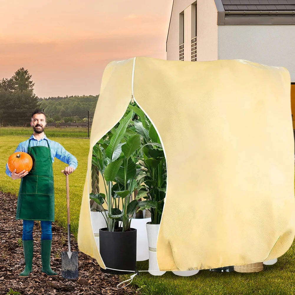 APWIKOGER Frost Cold Protection Plant Cover Bag With Zip Drawstring