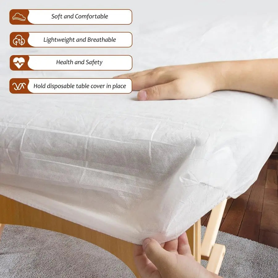 Disposable Fitted Massage Table Sheets, Elastic Massage Sheets, Breathable Spa Bed Cover,36 X 85 Inch