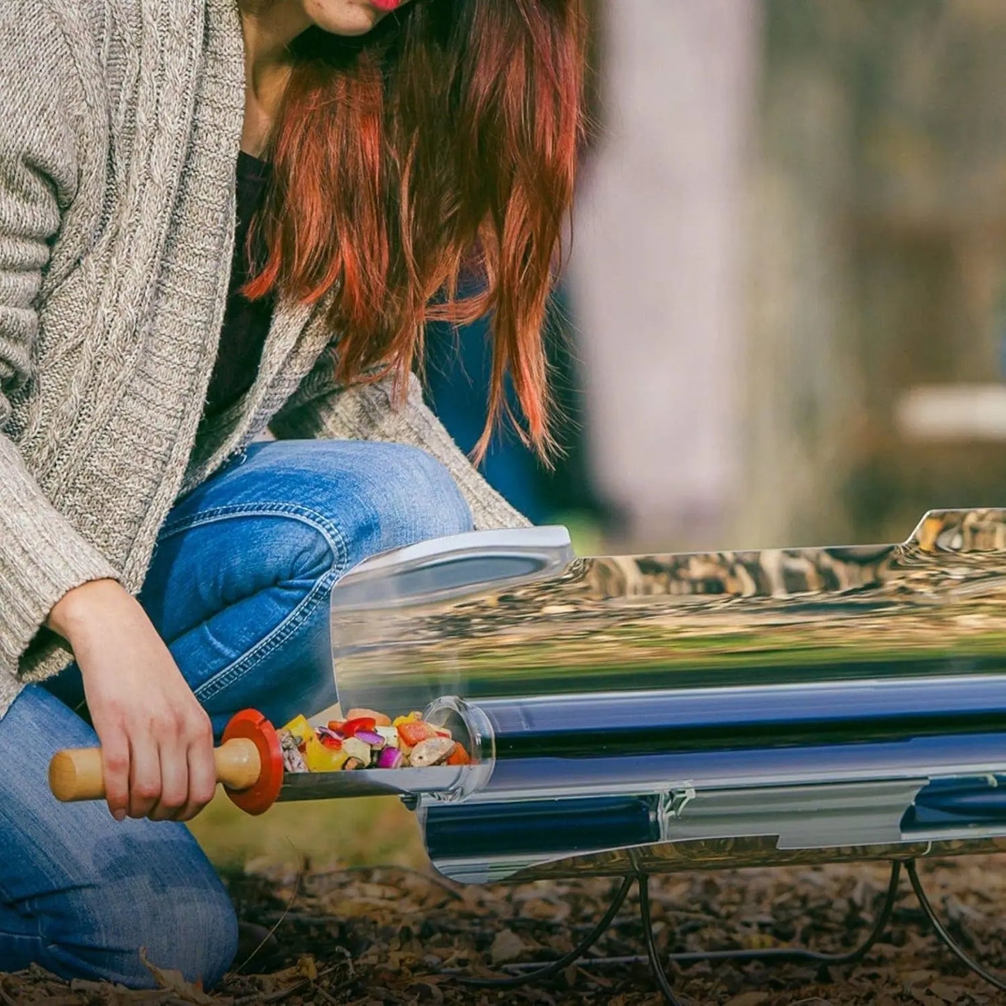 XMSJ Portable Solar Oven and Camping Stove for Off Grid Cooking