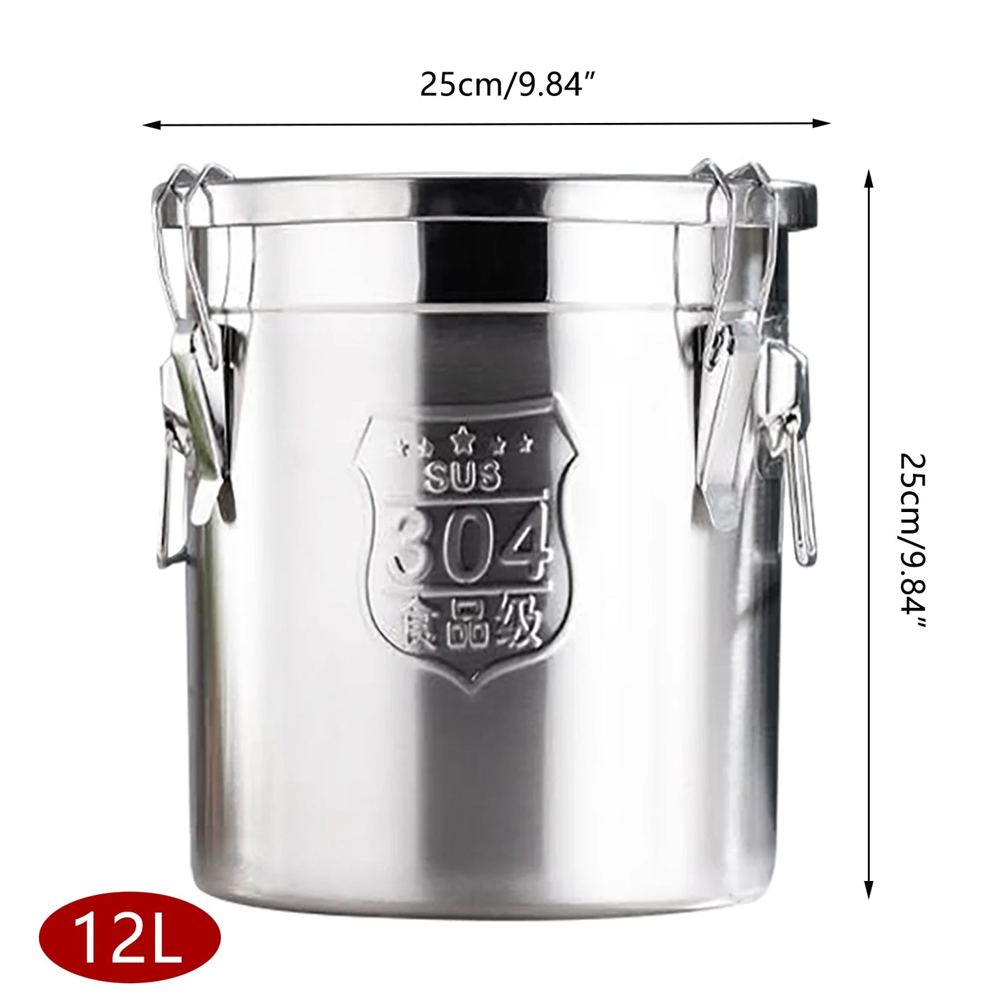 Stainless Steel Food Storage Canister With Airtight Lid