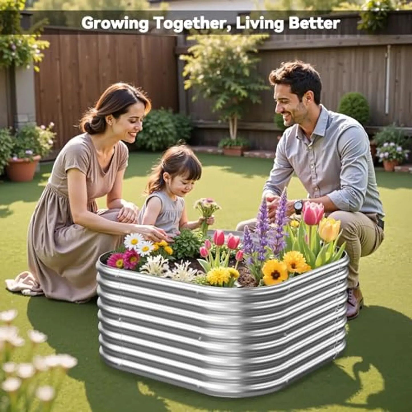 Raised Garden Bed Kit Galvanized Steel Planter Boxes Set Of 4