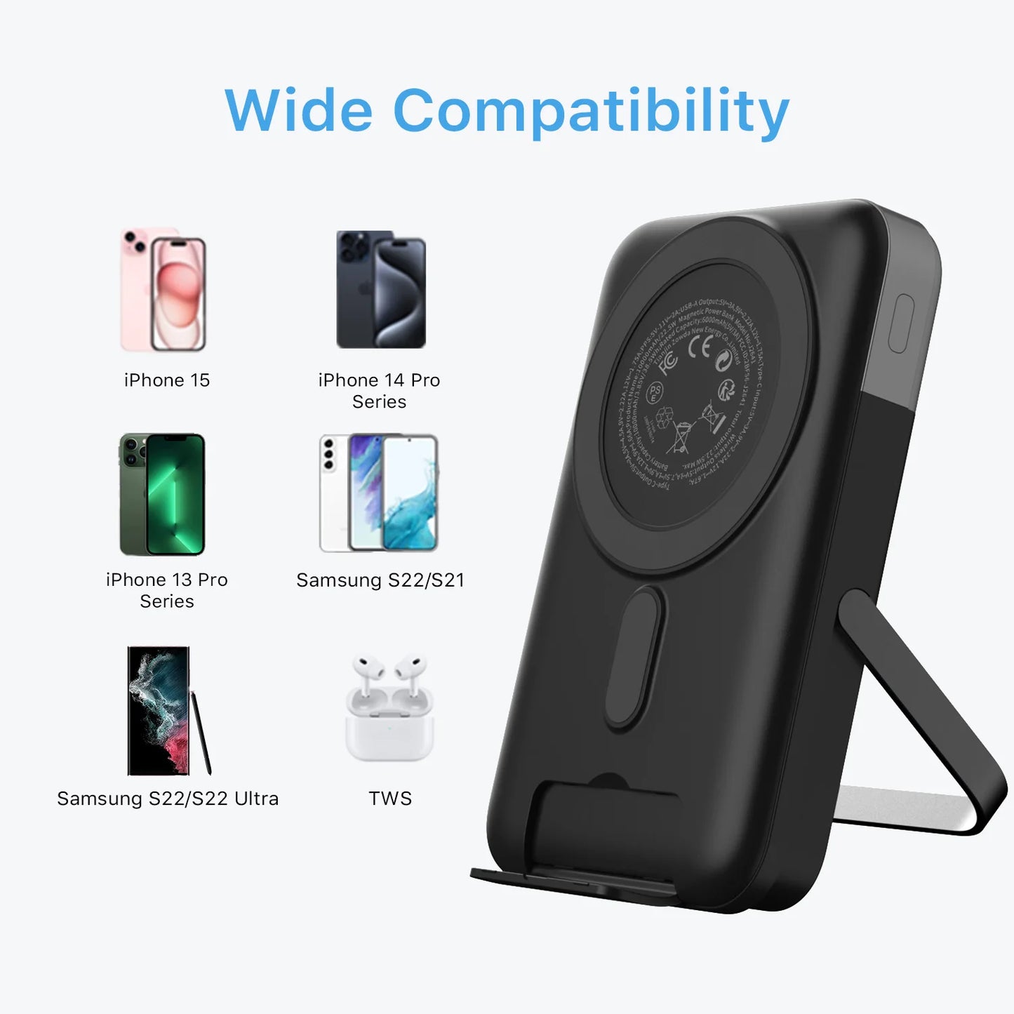 10000mAh Power Bank Magnetic, JUOVI 22.5W Wireless Portable Charger, Fast Charge Battery Pack for iPhone 17/16/15/14/13 Series