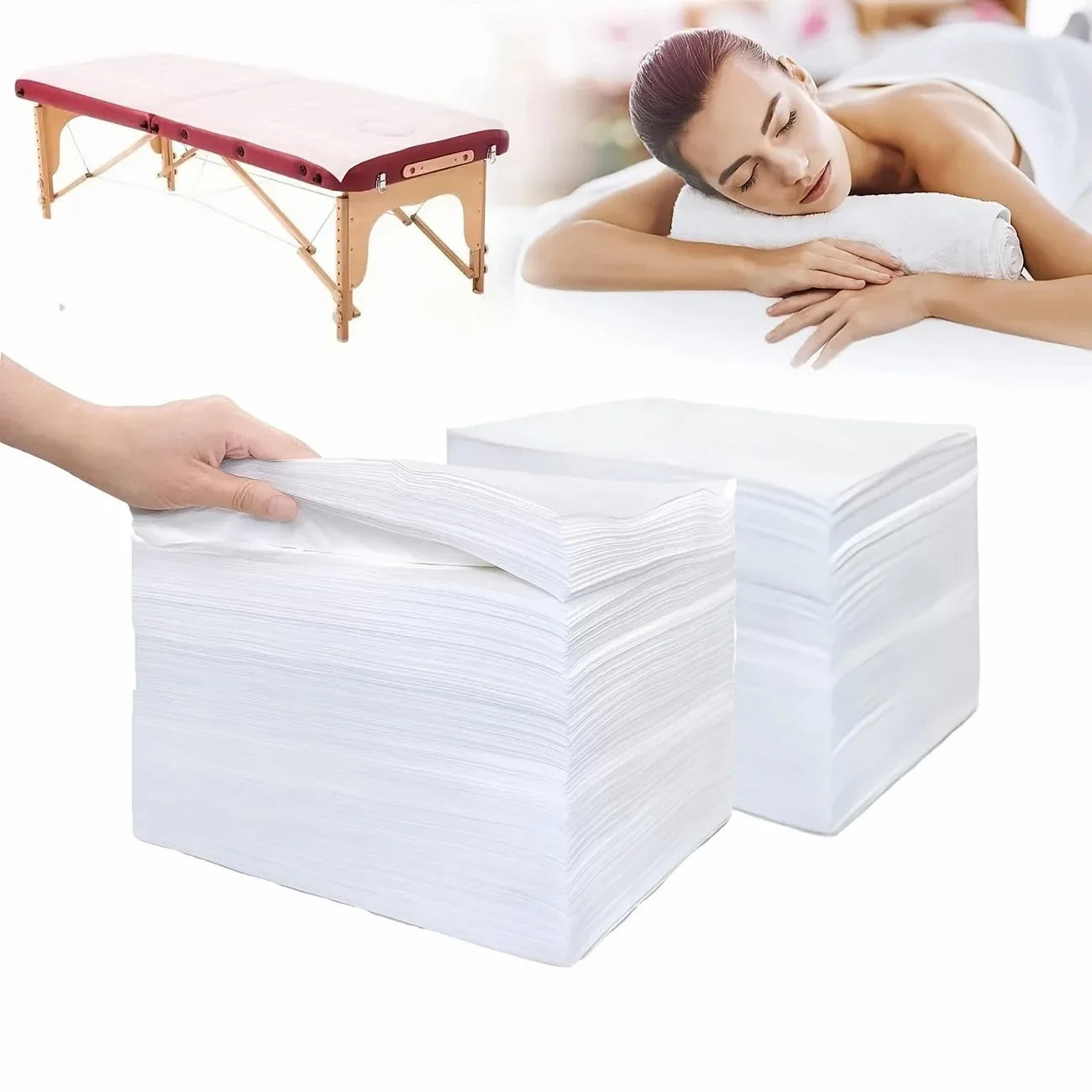 10/20/50/100 pcs disposable massage sheets, non-woven thickened breathable massage sheets, beauty sheets