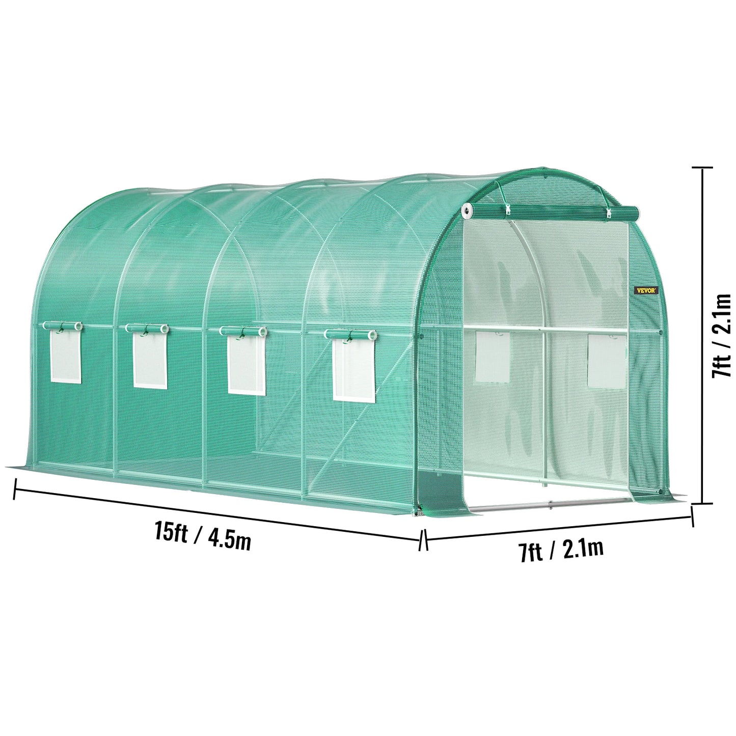 SucceBuy Walk In Tunnel Greenhouse Galvanized Frame And Waterproof Cover