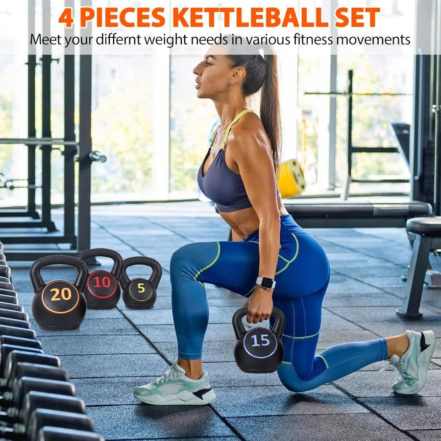 XMSJ Kettlebell Sets Home Gym Essentials 5 10 15 20