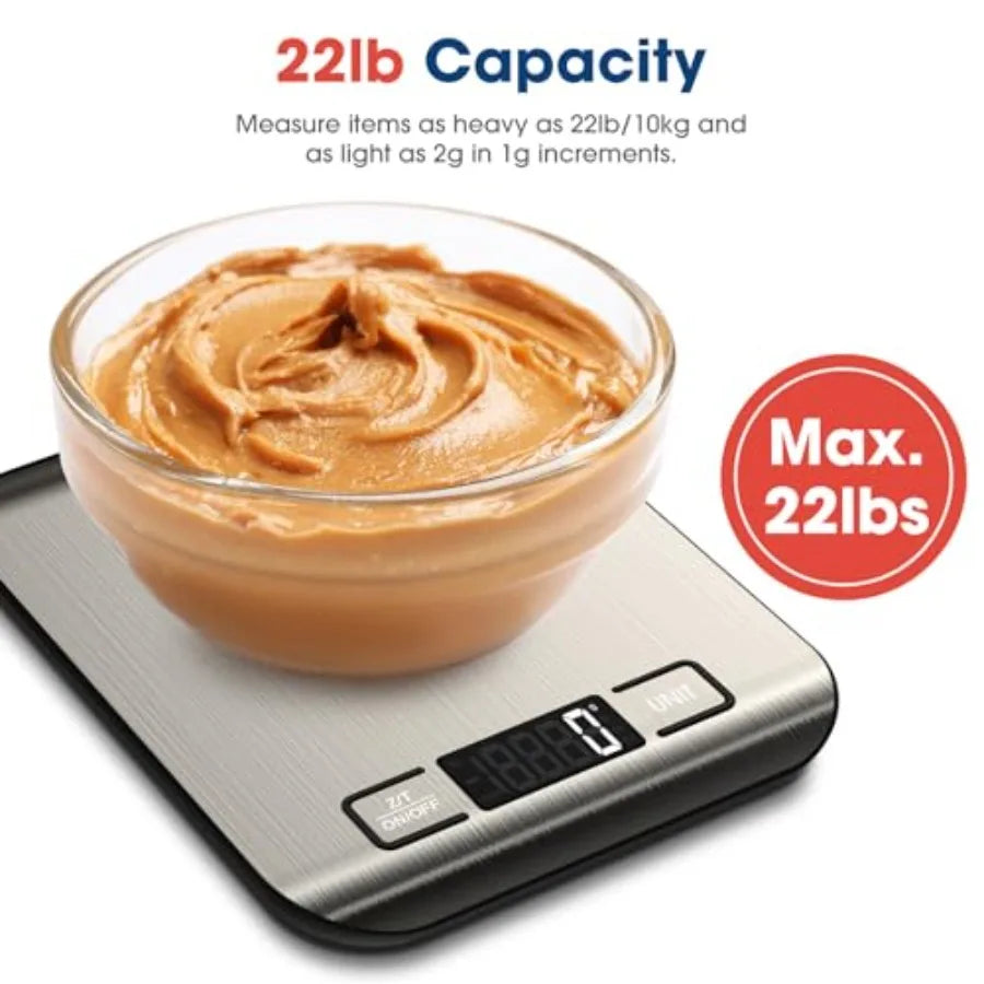 Digital Kitchen Scale 22lb With Tare Function For Baking