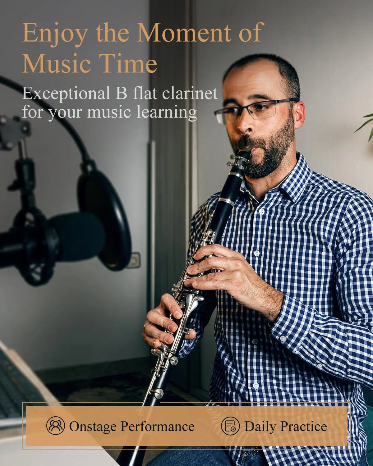 Bb Clarinet for Beginners With Silver Plated Keys and Case