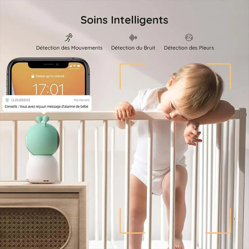 BOIFUN 2K Baby Monitor Camera With App Control Auto Tracking