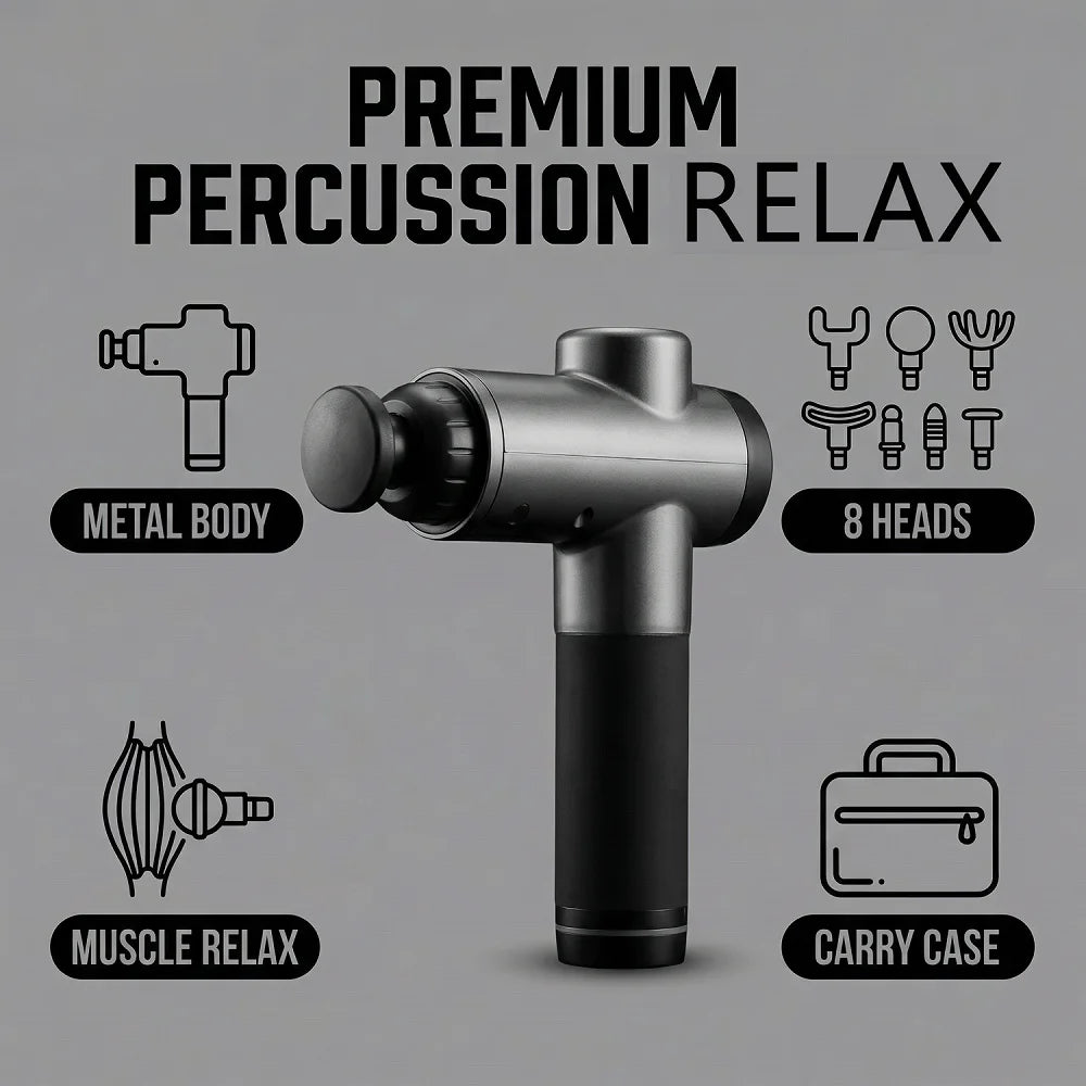 Muscle Recovery Massage Gun With 8 Speeds And Attachments