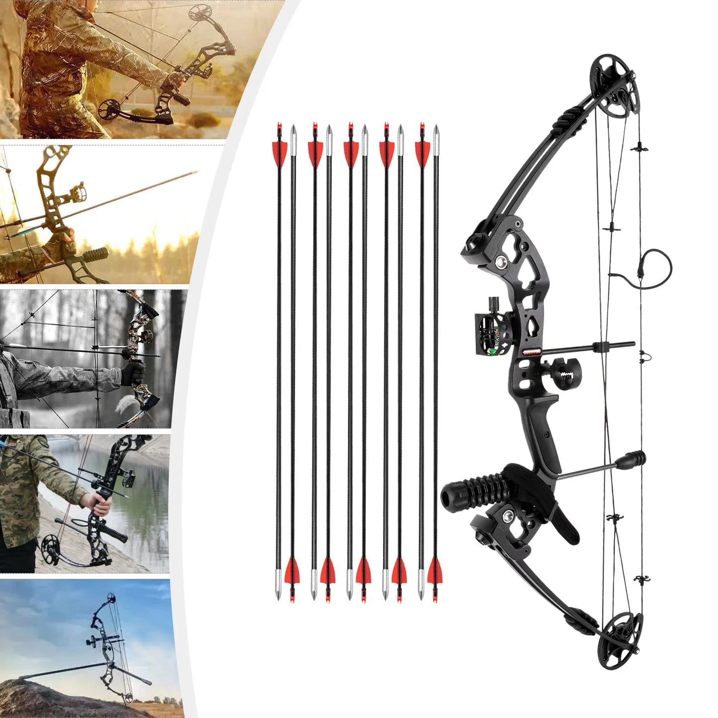 Compound Bow Arrow Set Right Hand Archery Draw Weight 30-55lbs