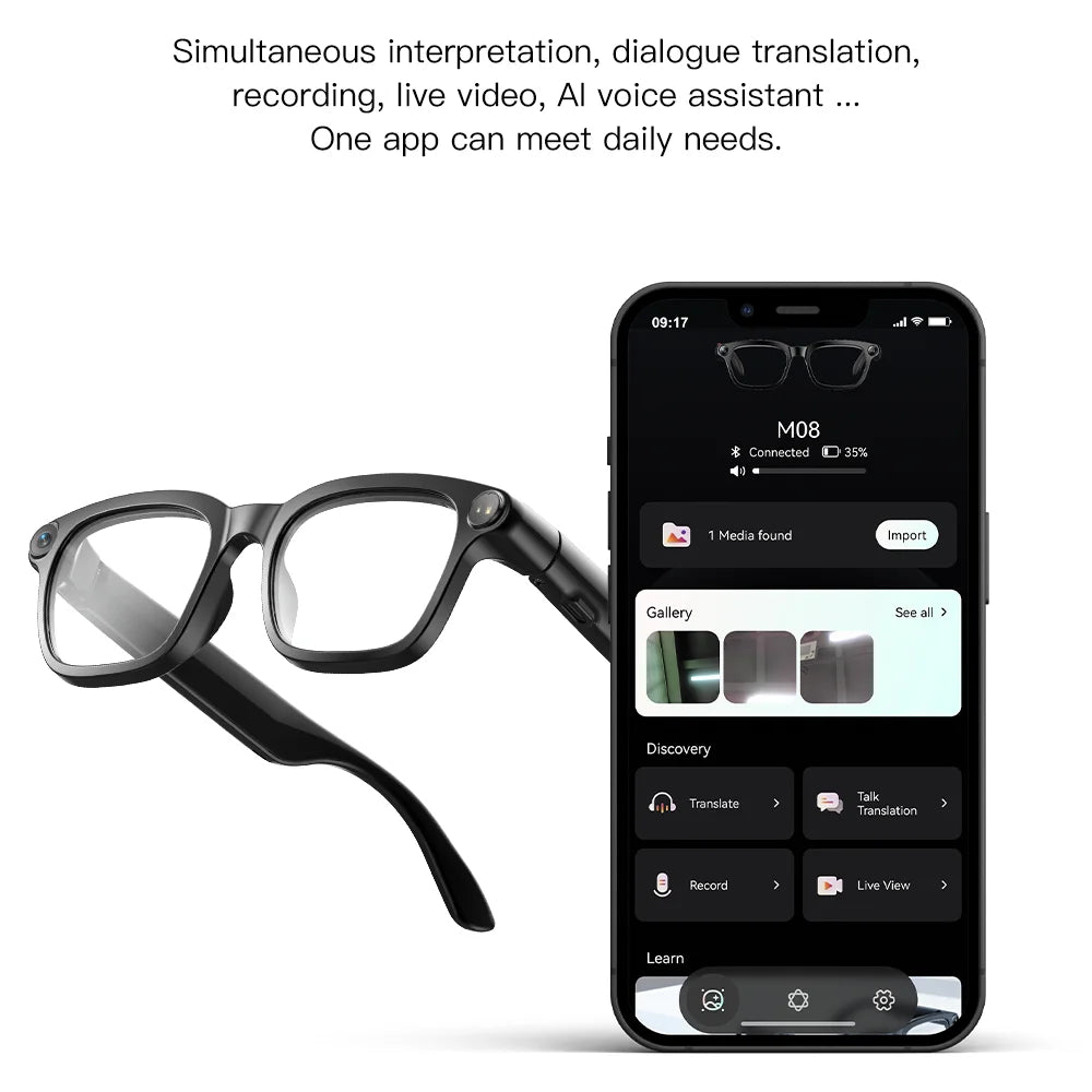 Giinova 800W Smart Video Glasses With Camera 1080P HD