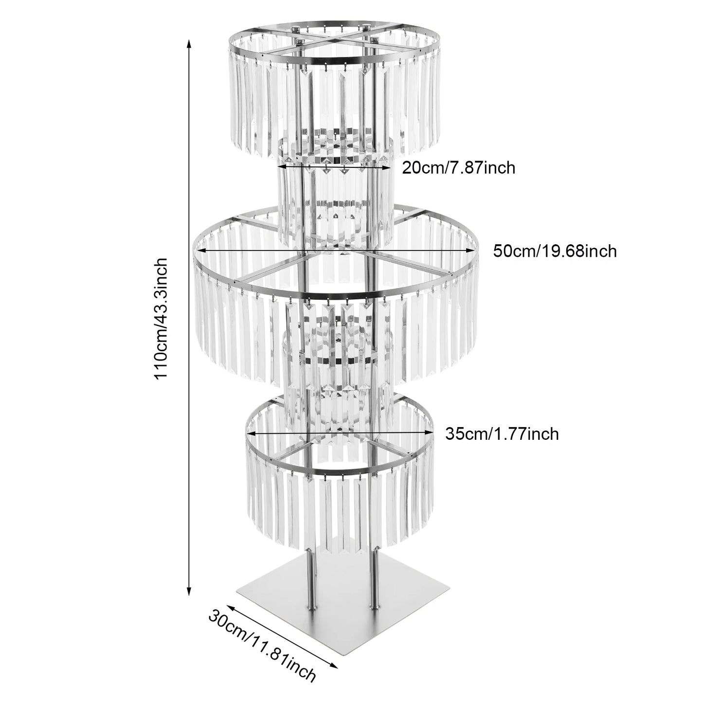 5-Tier Crystal Flower Stand Set for Wedding Centerpieces