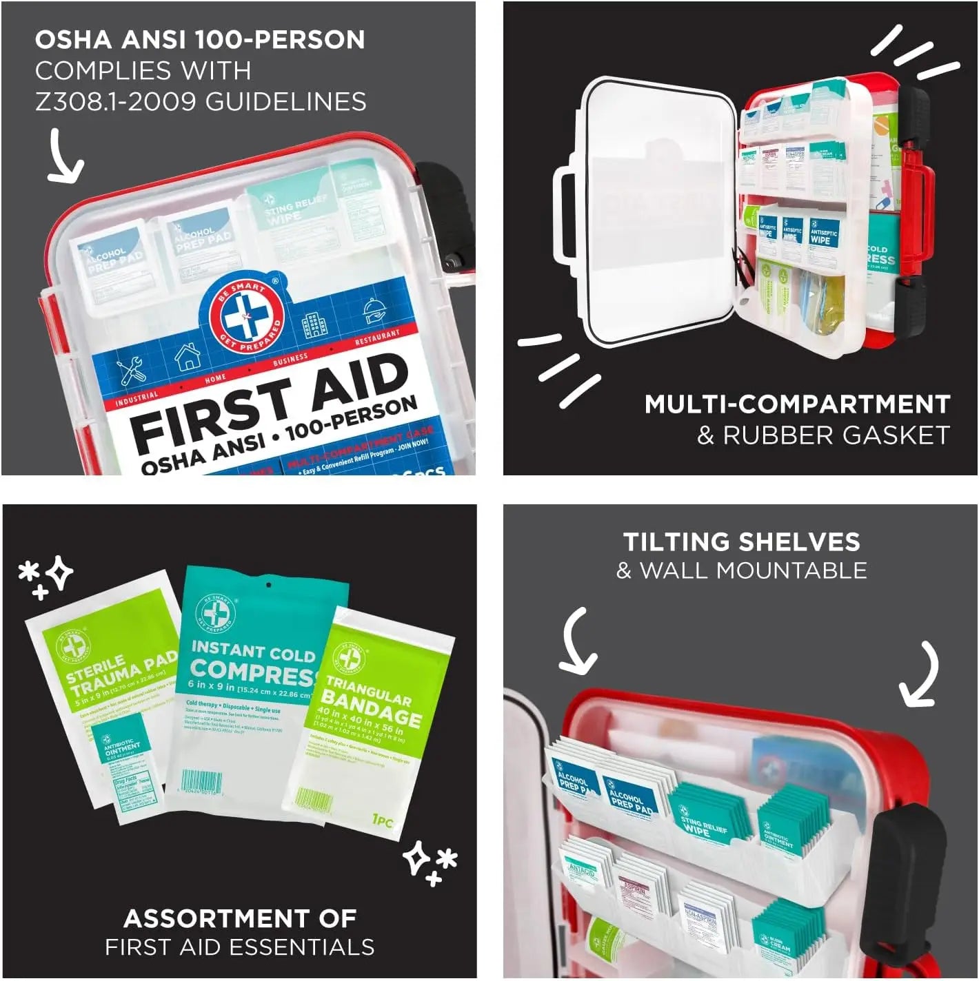 326-Piece First Aid Kit With Hard Case For Office Use