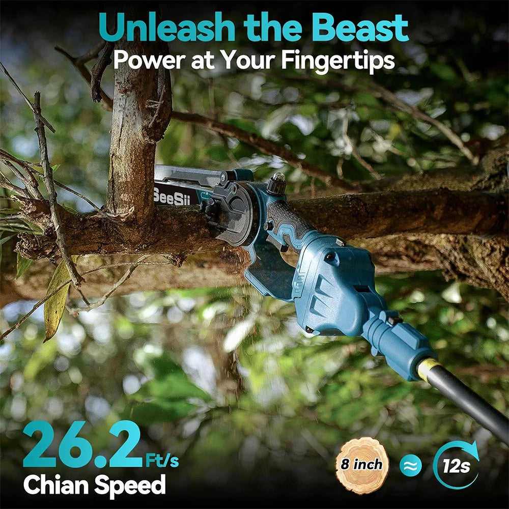 Seesii 2-In-1 Cordless Pole Saw with Extension Pole