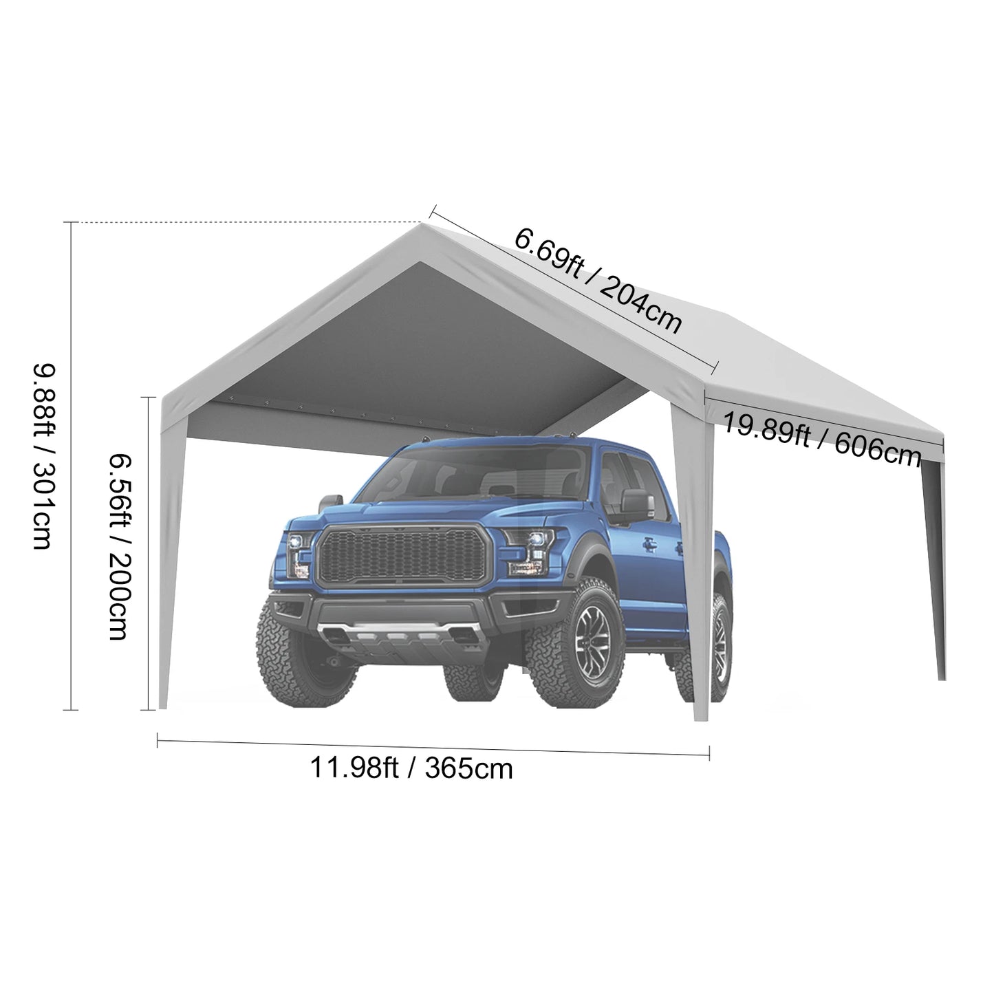 SucceBuy Carport Replacement Canopy Cover Heavy Duty Waterproof UV Protected