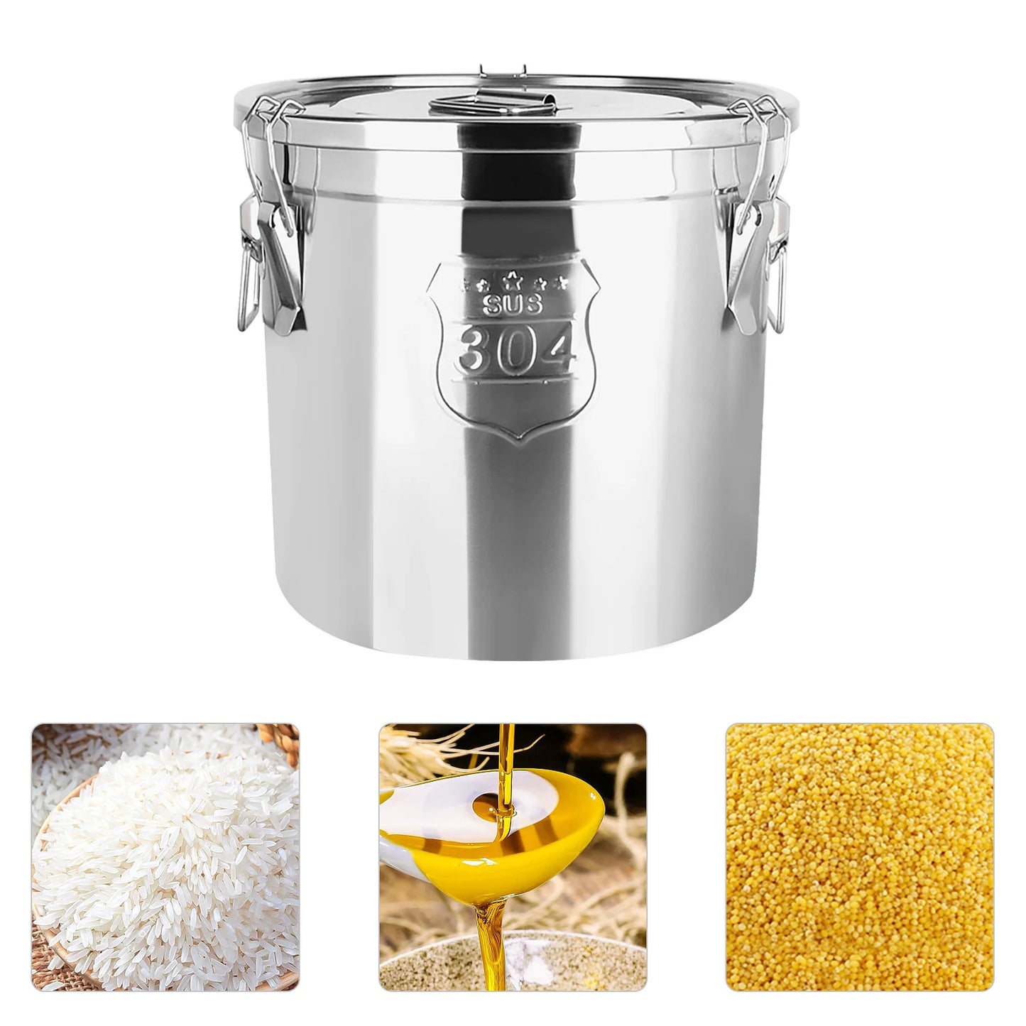 Stainless Steel Food Storage Canister With Airtight Lid
